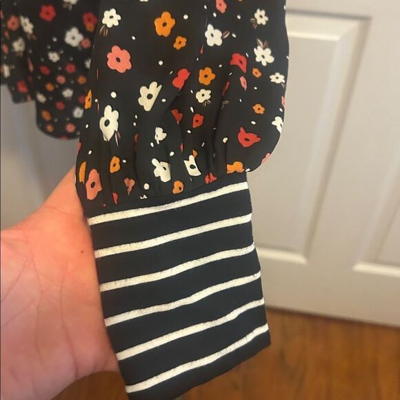 CAbi Style 3957 Black Top with Vibrant Floral Pattern - Picture 5 of 8